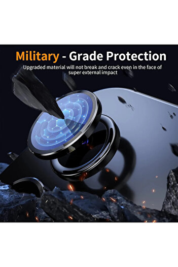 MustCase Xiaomi Redmi Note 13 Pro 5g Compatible Black Stone Camera Lens Protector Glass and Frame Camera Lens