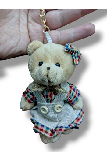 Fidan oyuncak Dressed Plush Teddy Bear Keychain and Bag Ornament 13 cm