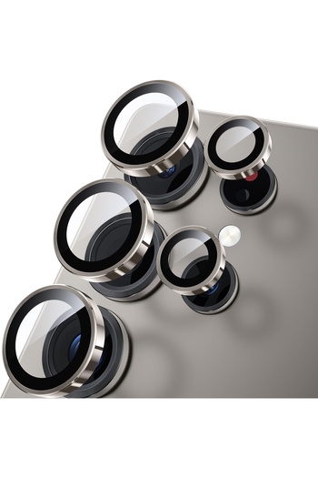 m.tk moveteck Galaxy S25 Ultra Compatible Camera Protection Lens Protector Tempered Glass with Application Apparatus Titanium Color