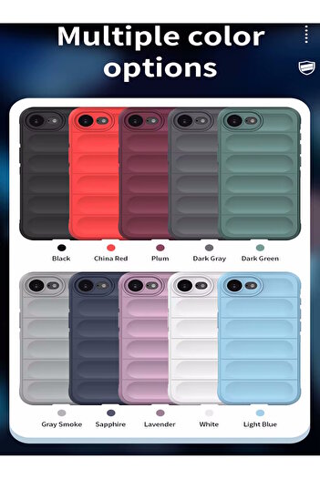 m.tk moveteck iPhone 16E Case Launch Matte Feel Wavy Handheld Anti-Slip Camera Protection Colorful Soft Velvet Silicone