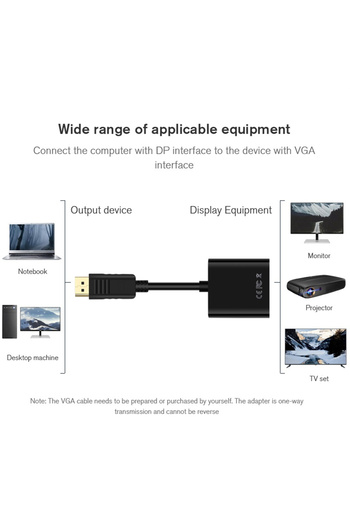 Derwell Displayport Dp Vga Adaptör Kablosu Erkek Dp Erkek Vga Dönüştürücü Pc Dizüstü Hdtv Monitör Için