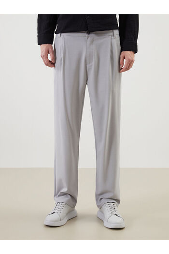 LC Waikiki Gray Comfortable Fit Men's Pleated Trousers