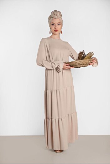 Alvina Banded Dress with Elastic Cuffs and Waist 4488