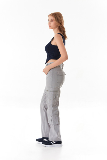 Fulla Moda Waist Belt Cargo Pocket Trousers