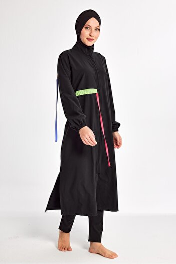 Adasea Black Women's Elzada Long Sleeve Hijab Swimsuit