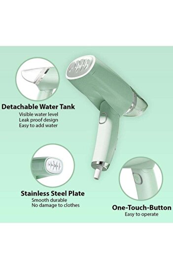 COOYA Foldable Portable Steam Iron,100ml Water Tank,30S Fast Heating,1000W,Suitable for All Fabrics,Green
