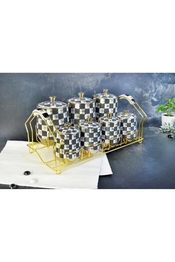 ÇIRPAN EV Mat Checkers Gold 7 Pieces Spice Set