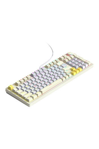 T-WOLF T50 Wired Gaming Keyboard, 97 Keys Blue Switch Mechanical Keyboard with Rgb Backlit and Multimedia
