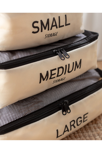 Madame Coco Eva 3-Piece Suitcase Organizer - Cream