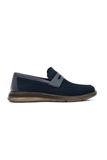 Tuna Knitwear Knitted Navy Blue Loafer Men's Shoes Eva/Tpu Sole - 3550