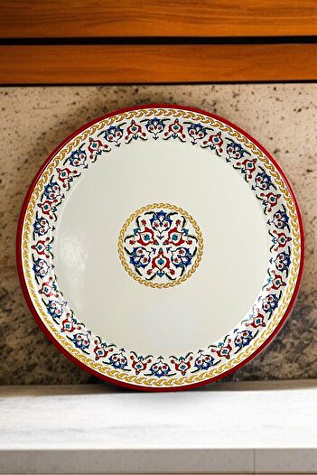 İnci Emaye No 50 Enamel Tray Tableware, Food Presentation Tray, Floor Table Zinc ~48 cm