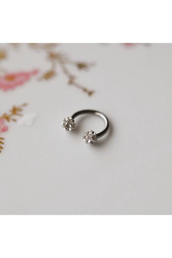 Onouqo Cerrahi Çelik Zirkon Taşlı, Kulak, Dudak Burun Septum Tragus Kıkırdak Piercing