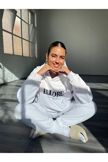 CLAYES Γυναικεία αθλητική φόρμα White Ellore - Printed Oversize