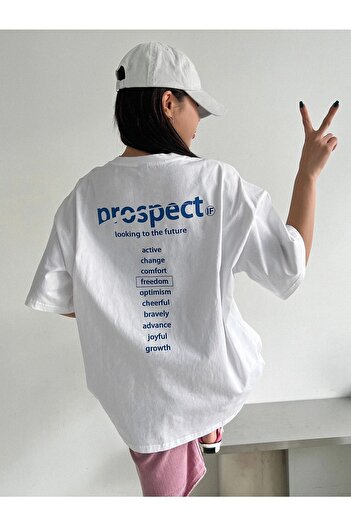 CLAYES Біла футболка з принтом Prospect Oversize Prospect Oversize