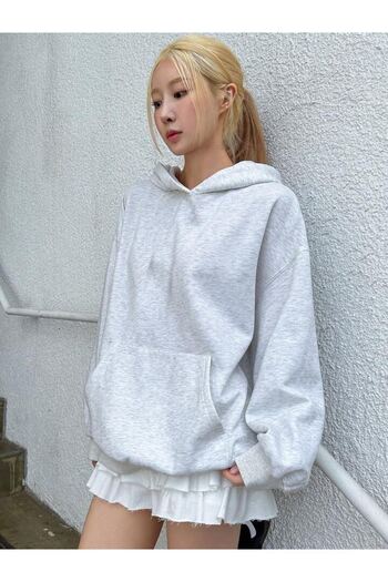 CLAYES Gray Printed Siylish Oversize Hooded Cardigan