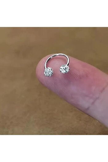 Onouqo Cerrahi Çelik Zirkon Taşlı, Kulak, Dudak Burun Septum Tragus Kıkırdak Piercing