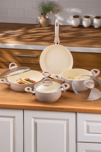 Emsan Rose Motif 7 Piece Crystall Ş Eating Pot in Reality