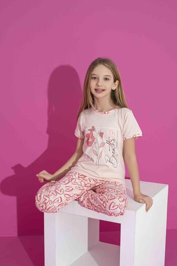 RAPAPA Girl's Summer Lycra (You Can Combine Mom and Girl) Combed Cotton Buttoned Pajama Set 3035