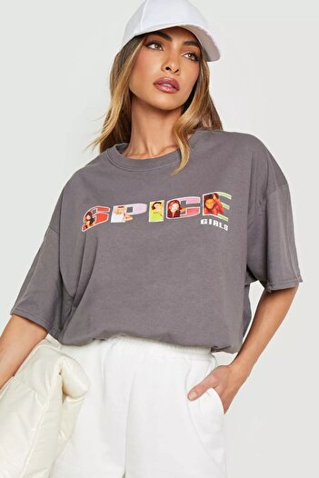 DUBU BUTİK Smoked Oversize Spice Girls T-shirt - Oversize Printed