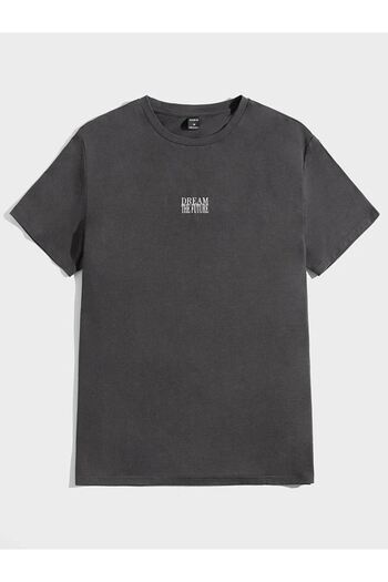 DUBU BUTİK Smoked Oversize Dream Printed T-shirt - Oversize Printed
