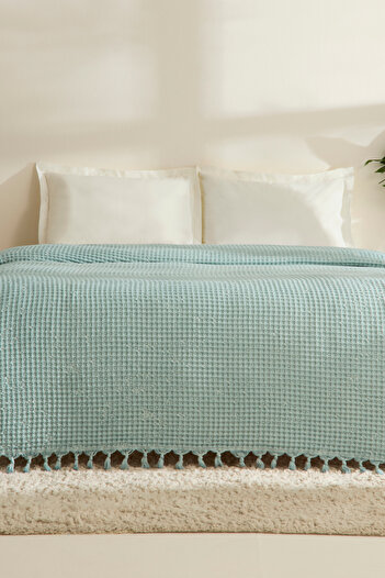 Karaca Home Mady 100% Cotton Waffle Double Single Pique Blue
