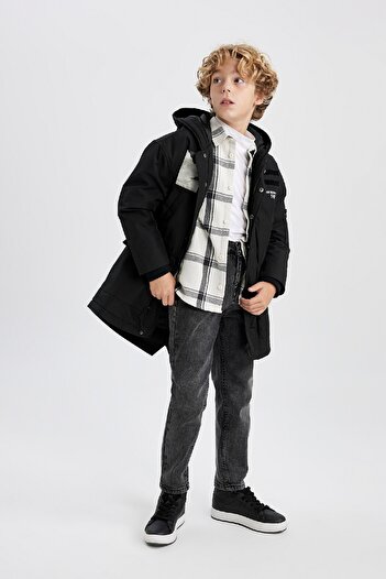 DeFacto Boy's Waterproof Hooded Coat - A2732A823Wn
