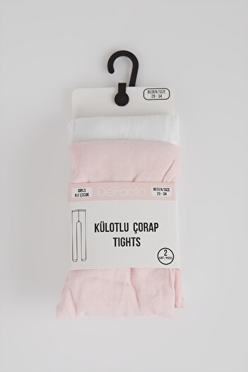 DeFacto Girls' Cotton 2-Piece Long Socks X1907a6ns