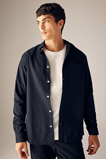 DeFacto Regular Fit Gabardine Long Sleeve Shirt A5383ax23au
