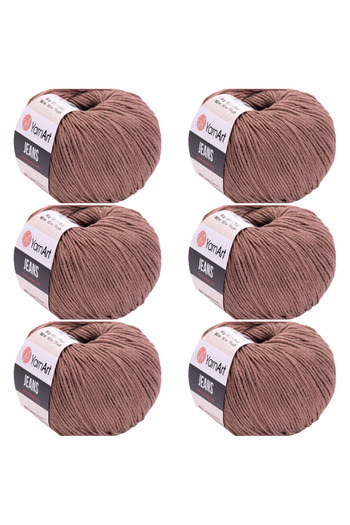 Yarnart Jeans 6-Piece Hand Knitting Yarn Set, Soft Textured, Baby Friendly, Cardigan, Amigurumi