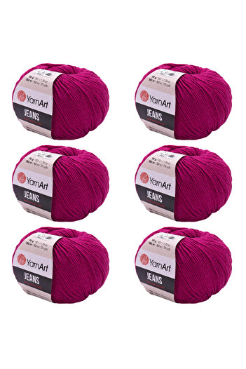 Yarnart Soft Textured Jeans 6-Piece Hand Knitting Thread Set, Baby Friendly Cardigan and Amigurumi