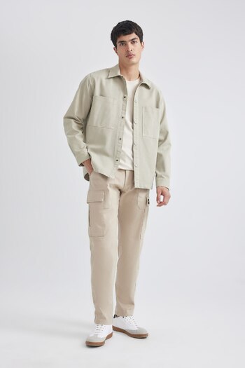 DeFacto Relax Fit Polo Collar Shirt Jacket B4523AX24SP