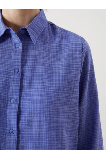 LC Waikiki LCWAIKIKI Classic Lila Dokulu Kadın Gömlek Tunik
