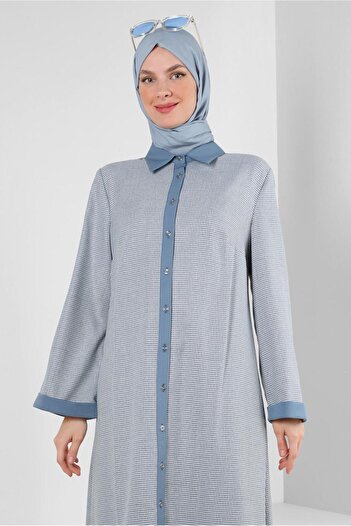 Alvina BUTTON LONG TUNIC WITH BUTTON BACK 43793