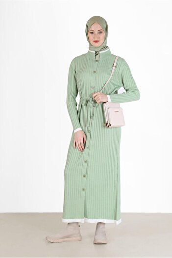 Alvina SELF PATTERNED BELTED STRICK DRESS 42118