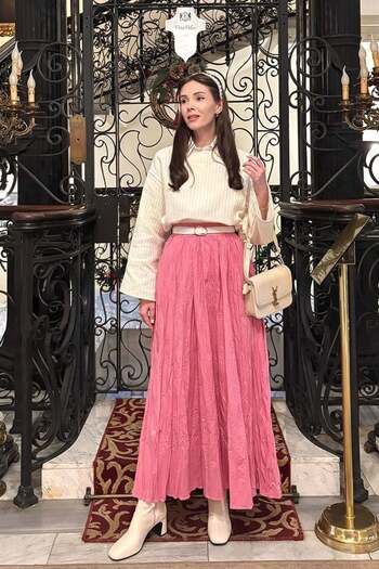 Ceylan Otantik Pink Crashed Balloon Skirt