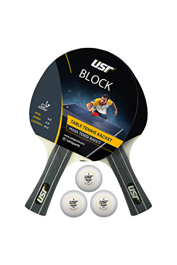 USR Block-rb Masa Tenisi 2 Raket + 3 Top Set