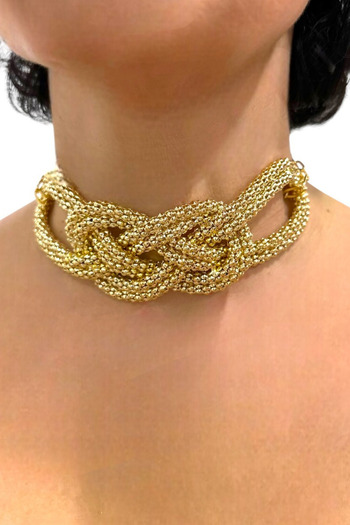 PETEK AKSESUAR Knot Choker Chain Necklace