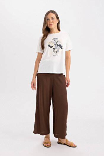 DeFacto Relax Fit Crew T-shirt με κοντό μανίκι με στάμπα C2121AX24SP