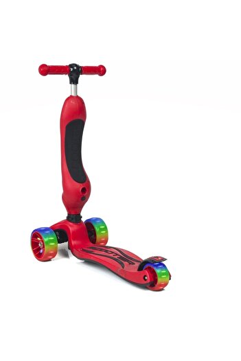 UniCare Smart Oturaklı Çocuk Scooter 3 Tekerlekli Işıklı Scooter Yükseklik Ayarlı 1-5 Yaş KIRMIZI