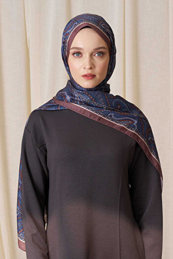 Madame Polo Şal cu model victorian istoric - Petrol