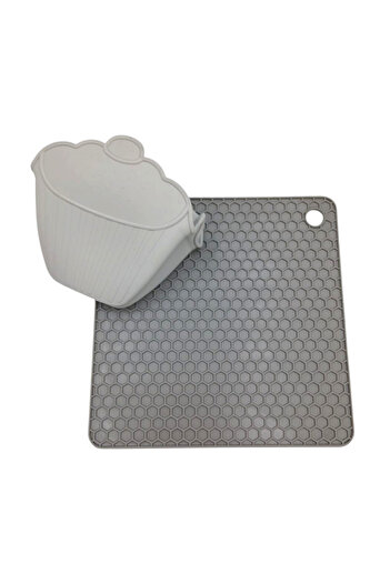 CKM silikon Silicone Square Trivet and Oven Mitts Set of 2 Fireproof Non-Stick