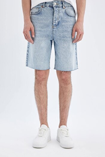 DeFacto Loose Fit Jean Bermuda Shorts C2699Ax24Sm