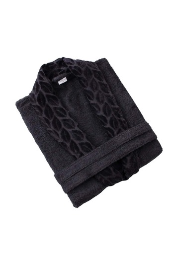 Nurpak Oversized Single Bathrobe Şalyaka-Hazal Anthracite (Size 2Xl-3Xl)