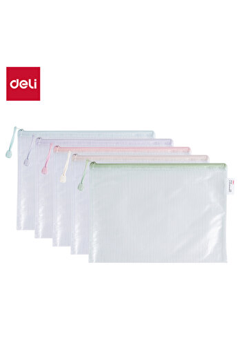 Deli A5 EF280 Zip Bag - Mesh Reinforced PVC, High Transparency