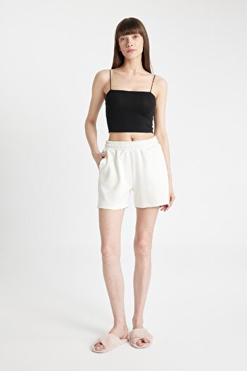 DeFacto Thin Strap Crop Cotton Black Inner Undershirt-Fall in Love Y2249Az24Au