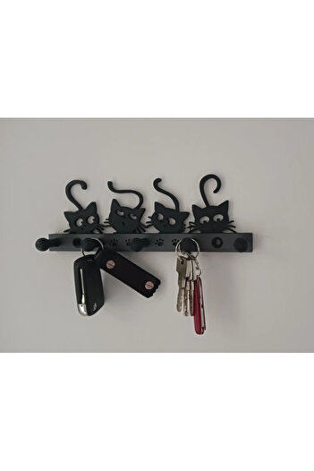 HasFar Tech Wall Keychain Hanger with Cute Cat Design