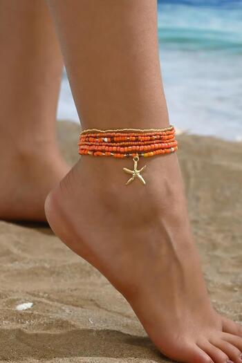 New Obsessions Colorful Beads Elastic Anklet Set