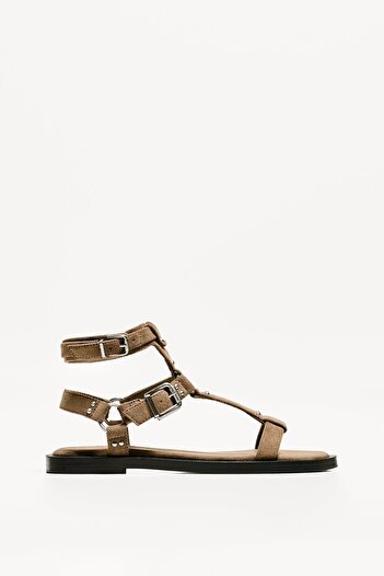 Bershka Flat slider sandals with buckles