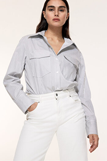 H&M Bedene Oturan Poplin Gömlek