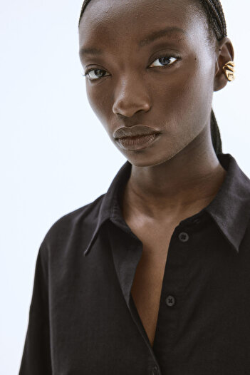 H&M Keten Karışımlı Gömlek